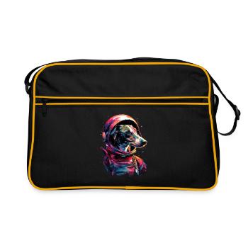 Whippet - Retro Tasche - Schwarz/Gold - Vorne