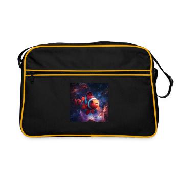 Clownfisch - Retro Tasche - Schwarz/Gold - Vorne