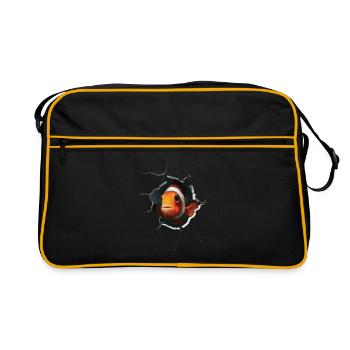 Clownfisch - Retro Tasche - Schwarz/Gold - Vorne