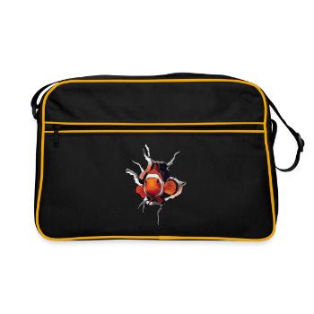 Clownfisch - Retro Tasche - Schwarz/Gold - Vorne