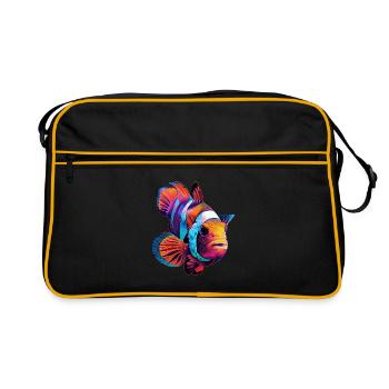 Clownfisch - Retro Tasche - Schwarz/Gold - Vorne