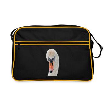 Schwan - Retro Tasche - Schwarz/Gold - Vorne