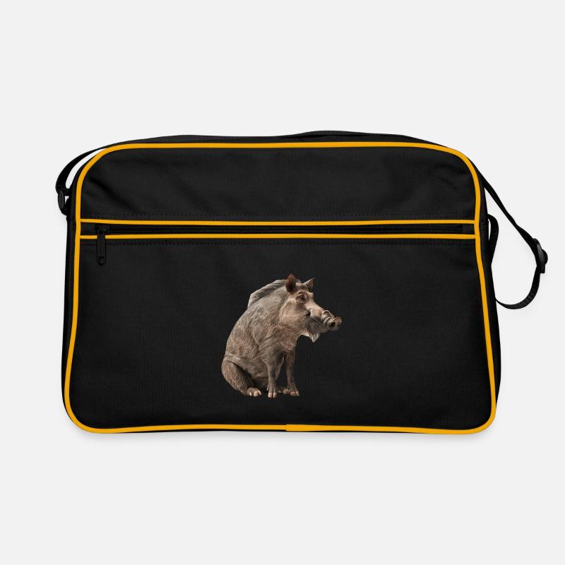 Warzenschwein - Retro Tasche - Schwarz/Gold