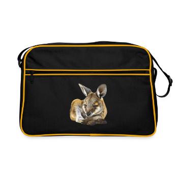 Wallaby - Retro Tasche - Schwarz/Gold - Vorne