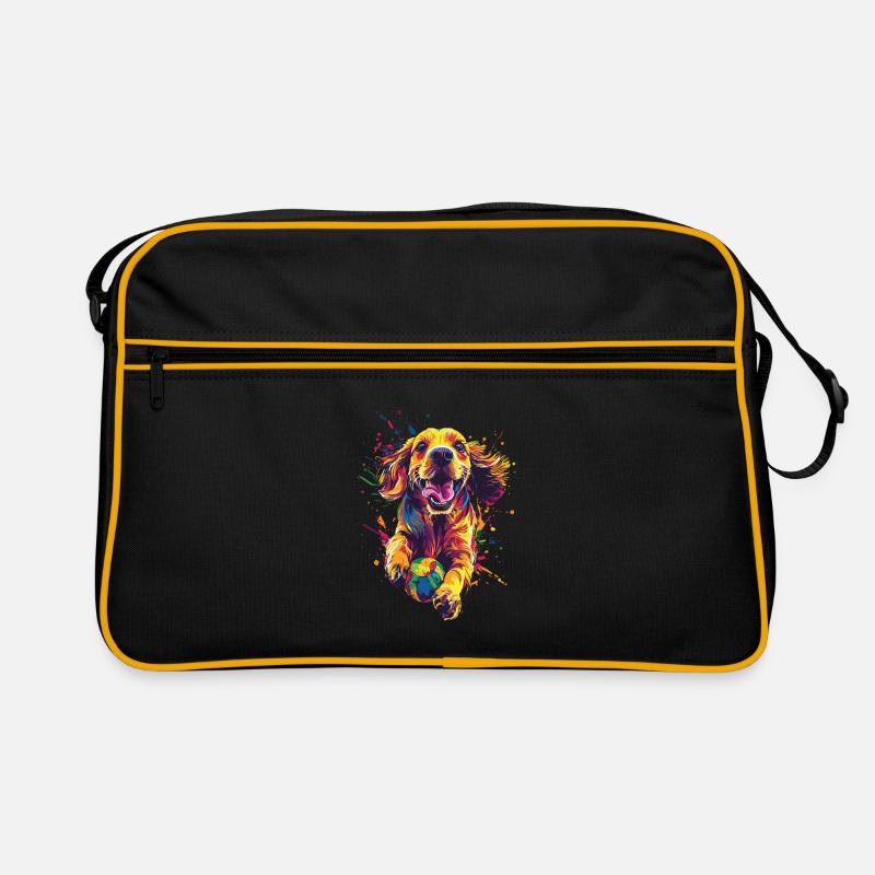 Cocker Spaniel - Retro Tasche - Schwarz/Gold