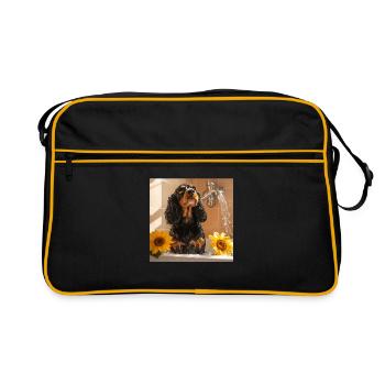 Cocker Spaniel - Retro Tasche - Schwarz/Gold - Vorne