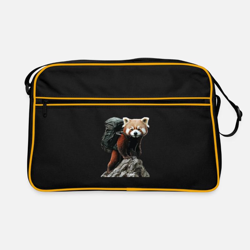 Roter Panda - Retro Tasche - Schwarz/Gold