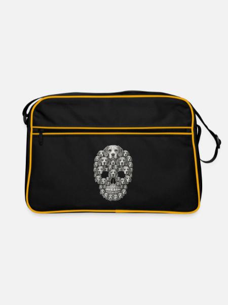 Beagle - Retro Tasche - Schwarz/Gold - Vorne