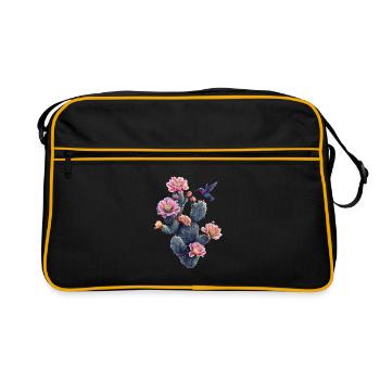 Kaktus - Retro Tasche - Schwarz/Gold - Vorne