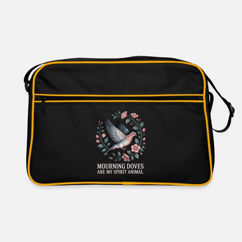 Weiße Taube - Retro Tasche - Schwarz/Gold