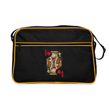 Cartes Coeur Roi Skat Poker Doppelkopf - Sac Retro - noir/or - Devant