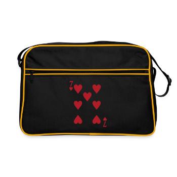Cartes Coeur Seven Skat Poker Doppelkopf - Sac Retro - noir/or - Devant