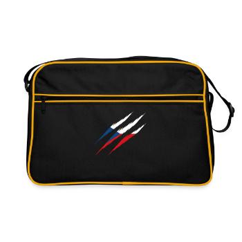 Czech Republic flag scratch claw scratching EU CZ - Retro Bag - black/gold - Front