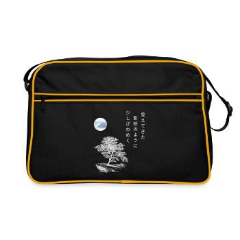 Poème japonais Haiku cadeau d’automne arbre lune - Sac Retro - noir/or - Devant