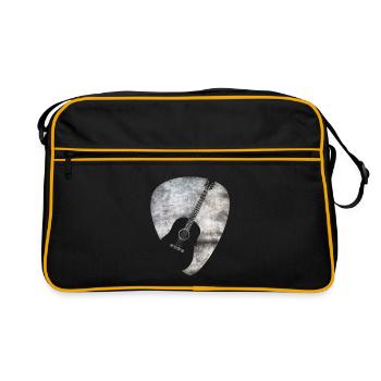 Gitarren Plektrum - Gitarre Rock Metal Roll Band - Retro Tasche - Schwarz/Gold - Vorne