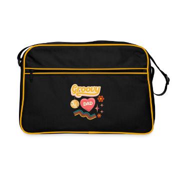 Groovy Dad Cool Dad Retro Font Design - Retro Bag - black/gold - Front