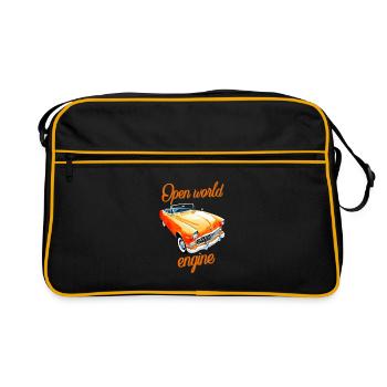 Open world engine Cabriolet Spruch gaming Cabrio - Retro Bag - black/gold - Front