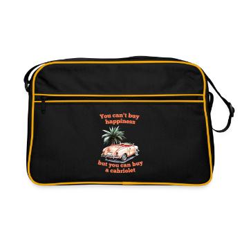 Cabriolet saying: You can't buy happiness, but - Retro Bag - black/gold - Front