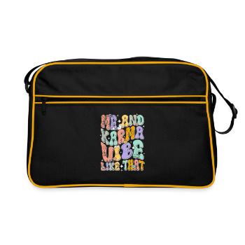 Me And Karma Vibe Like that lazy cats fun - Retro Bag - black/gold - Front