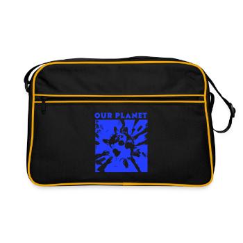 Notre planète - Sac Retro - noir/or - Devant