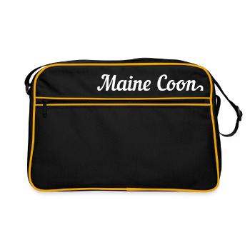 Maine Coon Persian Cat - Cats Mama Lettering - Retro Bag - black/gold - Front