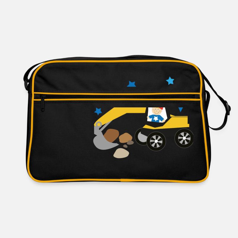 Bagger - Retro Tasche - Schwarz/Gold