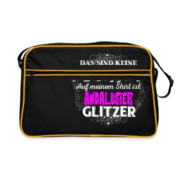 ANDALUSIER - Glitzer - Retro Tasche - Schwarz/Gold - Vorne