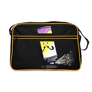 Spray peut PET PET embarrassant pulvérisateur cadeau - Sac Retro - noir/or - Devant