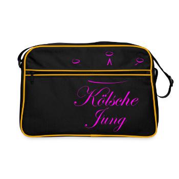 kölsche Jung - Retro Tasche - Schwarz/Gold - Vorne
