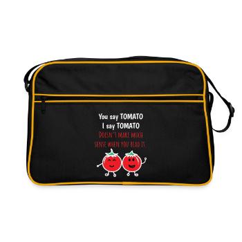 Tomato Shirt You Say Tomato I Say Funny Tee - Retro Bag - black/gold - Front