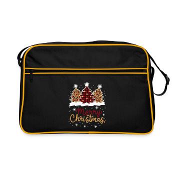 Joyeux Noël Plaid Leopard Tree Holiday Gift - Sac Retro - noir/or - Devant
