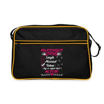 Drôle son et ses vêtements cadeau Acteur - Sac Retro - noir/or - Devant