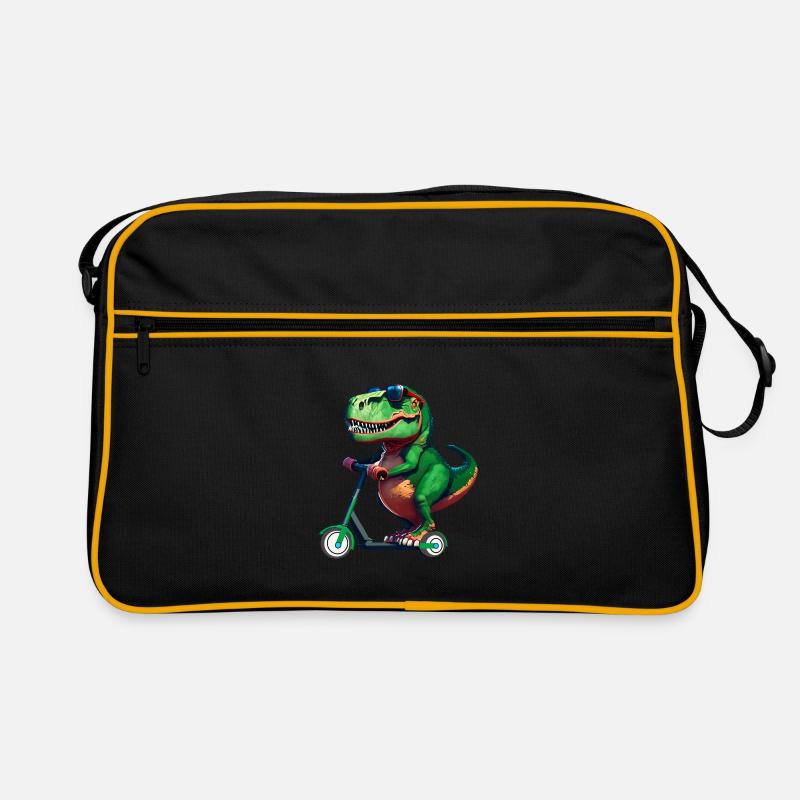 T-Rex Dinosaurier Dino Scooter E-Scooter Stunts Retro Tasche