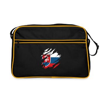 Slovakia flag scratches used look cut Slovak - Retro Bag - black/gold - Front
