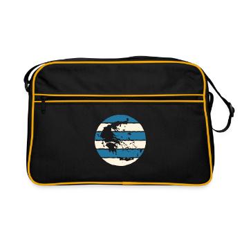 Griechenland Flagge Retro Hellas Athen Kreta Kos - Retro Tasche - Schwarz/Gold - Vorne