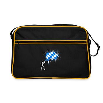 Drapeau bavarois Graffiti Éclaboussures de couleur - Sac Retro - noir/or - Devant
