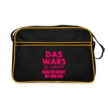 Das wars er heiratet - Retro Tasche - Schwarz/Gold - Vorne