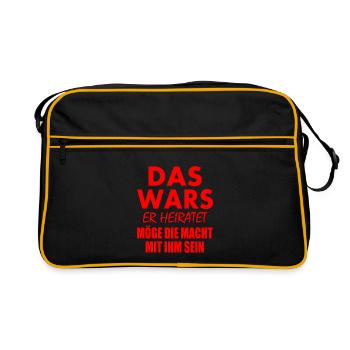 Das wars er heiratet - Retro Tasche - Schwarz/Gold - Vorne