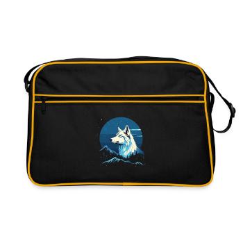 Wolf Scratch Marks Claws Wild Forest Animal Wolf's Head - Retro Bag - black/gold - Front
