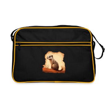 Baby Mungo Mangusten - Retro Tasche - Schwarz/Gold - Vorne