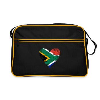 Afrique du Sud drapeau drapeau africain - Sac Retro - noir/or - Devant