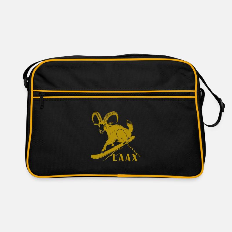 Laax Graubünden Steinbock Snowboard Suisse - Sac Retro - noir/or