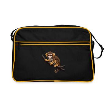 Écureuil singe Écureuil singe singe singe bébé - Sac Retro - noir/or - Devant