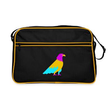Colorful Abstract Eagle - Retro Bag - black/gold - Front
