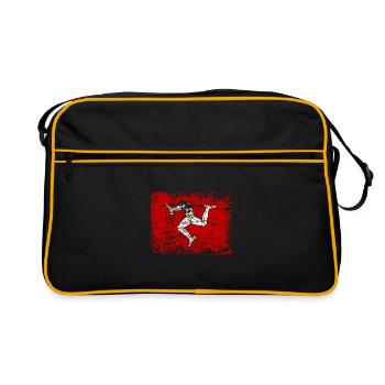 Isle of Man Flagge Triskele Flag of Isle of Man - Retro Tasche - Schwarz/Gold - Vorne