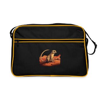 Baby Mungo Mangusten - Retro Tasche - Schwarz/Gold - Vorne