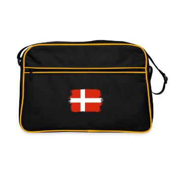 Danemark Drapeau Scandinavie Drapeau danois Voyage - Sac Retro - noir/or - Devant