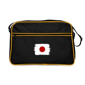 Japan Flagge Used Look Nihon Japanische Fahne - Retro Tasche - Schwarz/Gold - Vorne