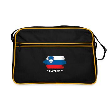 Slovenia Flag Balkan Slovenian Flag Vintage - Retro Bag - black/gold - Front