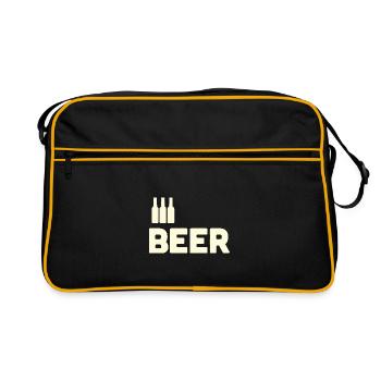 Bierliebhaber - Retro Tasche - Schwarz/Gold - Vorne
